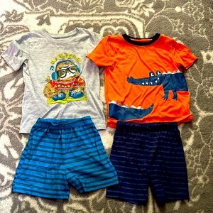 Lot of two summer pajamas 5T boys Cat & Jack and Wonder Nation